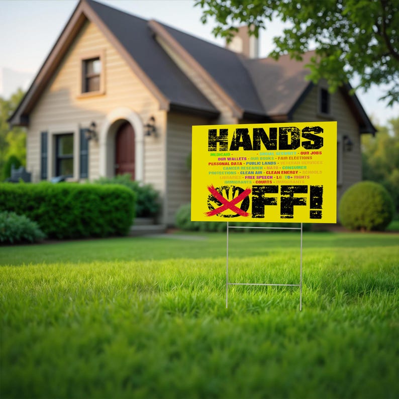 Hands off Protest Yard Sign: Anti-maga, Pro-social Security - Etsy