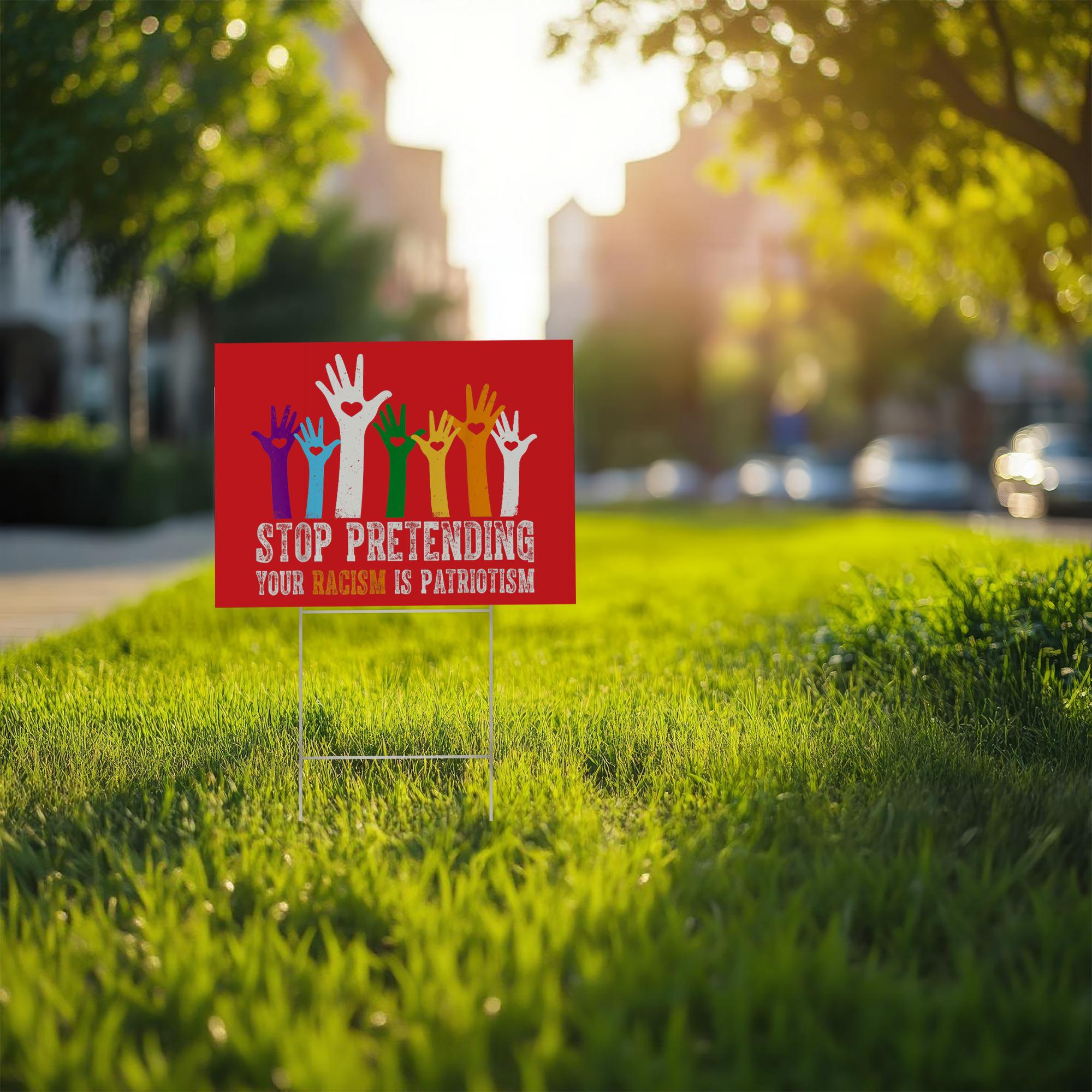 Anti-racism Political Yard Sign, Resist Hate, LGBTQ Inclusive Pride - Etsy