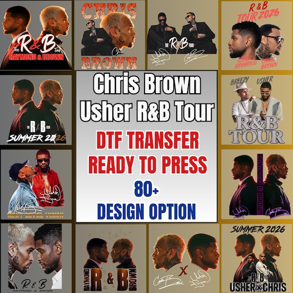 Usher Chris Brown R&B Tour 2026 DTF Transfer (Ready to Press)