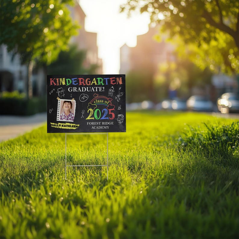 Kinder Graduation Sign Personalized Kindergarten Graduation Yard Sign: Photo Keepsake, Class ...