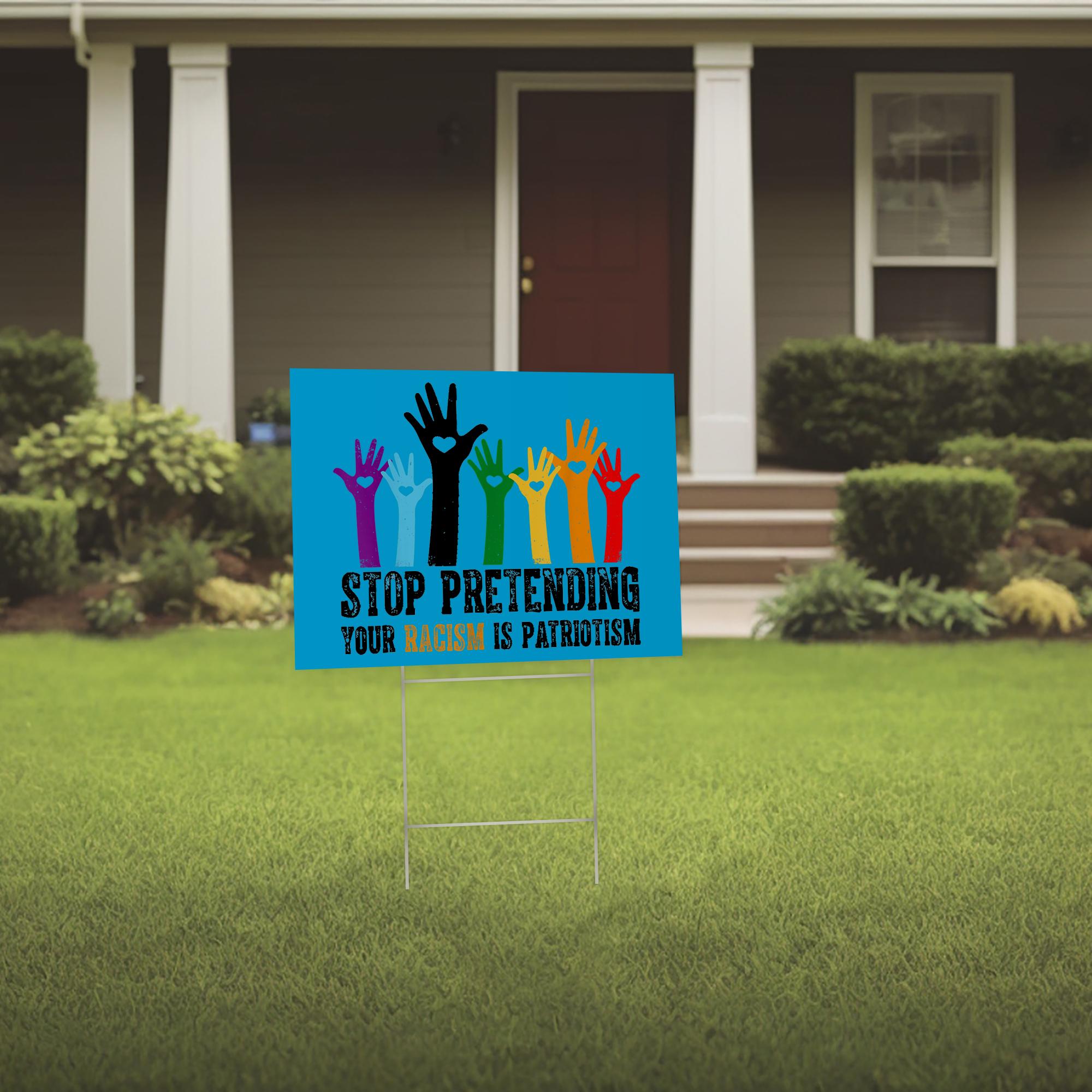 Anti-racism Political Yard Sign, Resist Hate, LGBTQ Inclusive Pride - Etsy