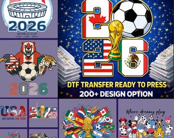 World Cup 2026 DTF Transfer Shirt Bundle, USA Mexico Canada Soccer (Ready To Press)