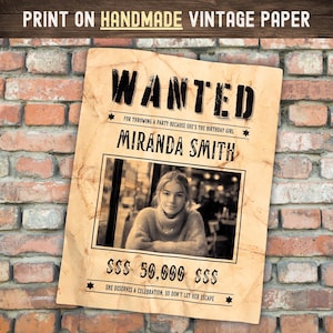 Affiche de recherche sur papier vintage fait main l Portrait personnalisable avec du papier teint à la texture vieillie l Cadeau amusant spécial pour le meilleur ami