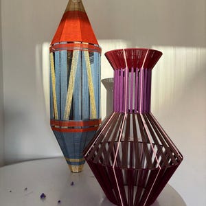 Handmade lamp Eco home decor lighting Strings lamp for modern interior Handmade Yarn pendant Weaving art lighting Natural fiber hanging lamp