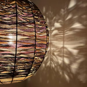Eco home decor lighting Strings lampshade Handmade Yarn pendant Weaving lighting Natural fiber hanging lamp Cotton thread weaving