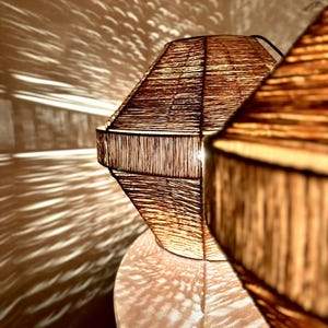 Handmade lamp Eco home decor lighting Strings lamp for cozy interior Handmade Yarn pendant Custom weaving lighting Natural fiberhanging lamp