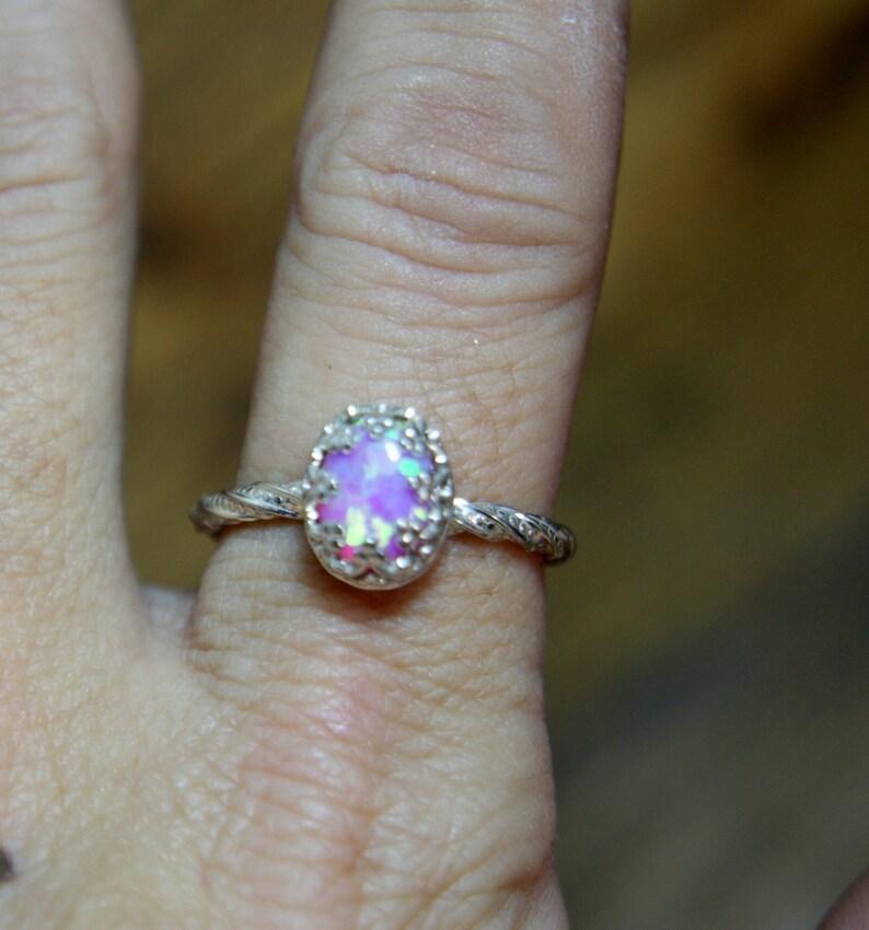 pink opal stone ring