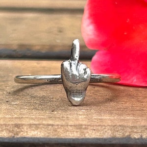 Sterling Silver Middle Finger Ring