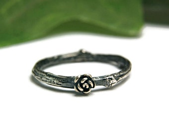 Sterling Silver Twig Wedding Band Silver Branch Ring Silver Band Ring Bridal Jewelry