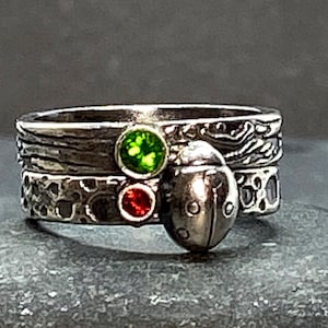 Ladybug Stackable Rings in Sterling Silver Branch Ring