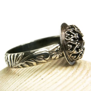 Vintage Style Garnet Ring Renaissance Ring Gothic Style Jewelry Natural Gemstone Ring image 2