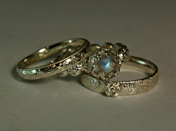 Buy Rainbow Moonstone Wedding Set Sterling Silver Moonstone