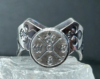 Fleur De Lis Compass Ring is Solid Sterling Silver New Orleans Jewelry