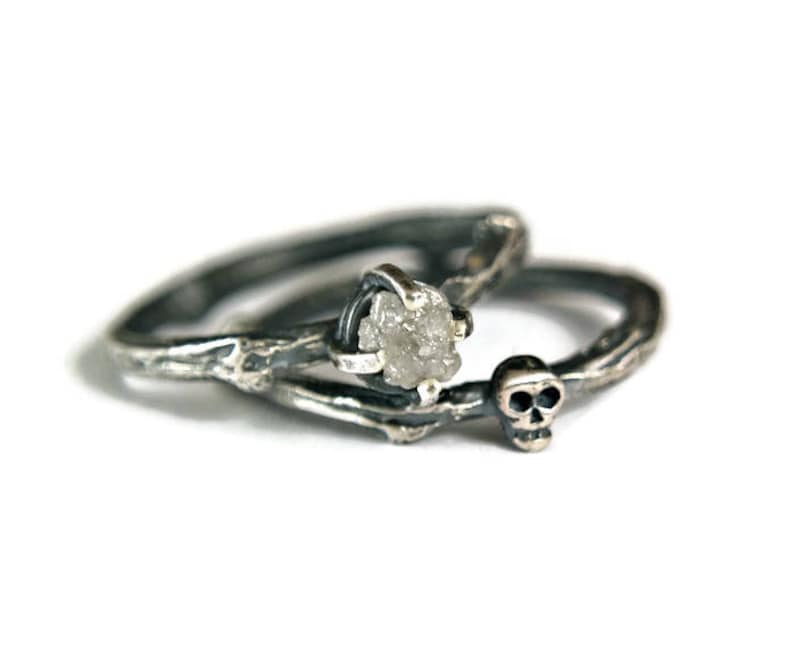 Wedding Rings Set Alternative Wedding Rings Bridal Set Till Etsy