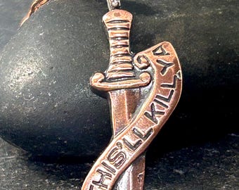 Handmade Copper Dagger Necklace | This’ll Kill Ya | Knife Pendant