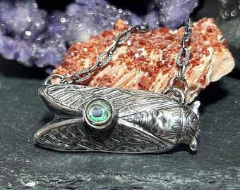 Cicadas Necklace in Sterling Silver Abalone Shell Jewelry