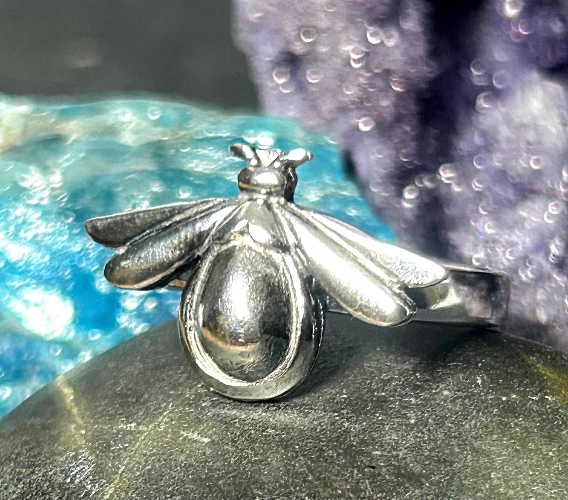 Firefly Ring in Sterling Silver Unique Custom Bug Jewelry - Etsy