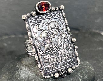 The Lovers Tarot Ring • Handmade Sterling Silver Skeleton Jewelry