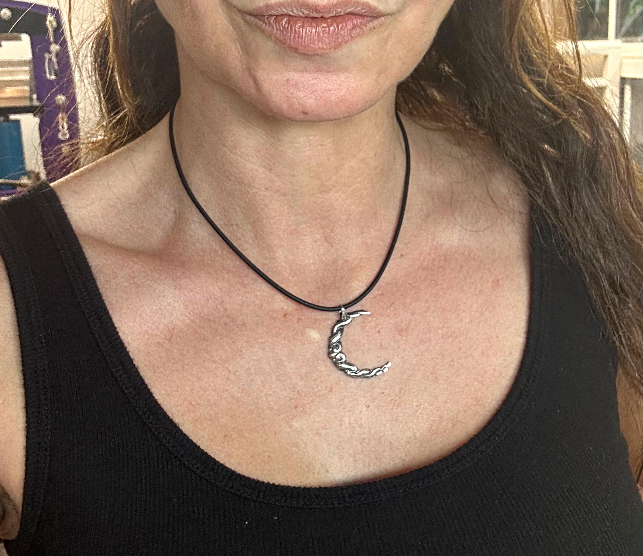Celtic Crescent Moon Necklace in Sterling Silver - Etsy