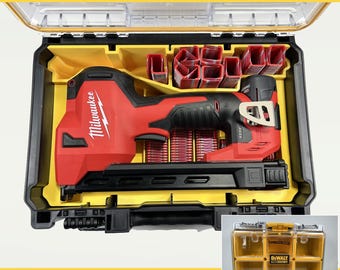 Tool Insert for Dewalt Tough System 2.0 Small Parts Organizer - Designed for Milwaukee M12 Cable Stapler (2448-20).  **INSERT ONLY**