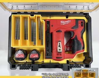 Tool Insert for Dewalt Tough System 2.0 Small Parts Organizer - Designed for Milwaukee M12 Crown Stapler (2447-20).  **INSERT ONLY**