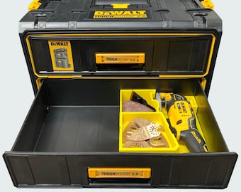 Système DeWalt Tough System 2.0 : insert à 2 tiroirs pour outil multifonction oscillant DeWalt (modèles DCS354B et DCS356B). *INSERT SEULEMENT*
