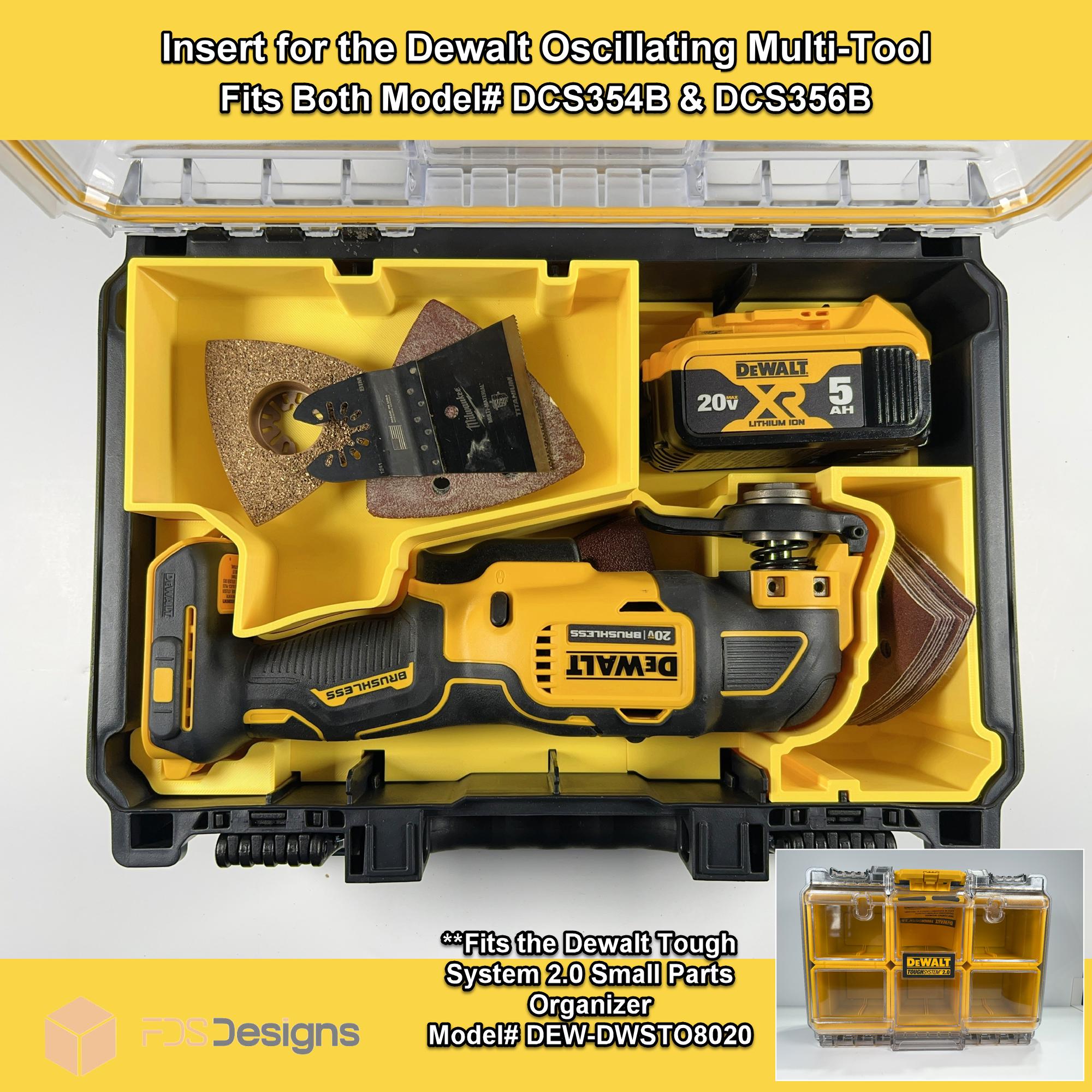 Tool Insert for Dewalt Tough System 2.0 Small Parts Organizer - Designed for Dewalt Multi-Tool (DCS354B & DCS356B).  **INSERT ONLY**