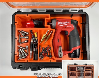 Ridgid Pro Gear 2.0 Tool Insert for Small Parts Organizer - Designed for Milwaukee M12 Installation Driver (2505-20).**INSERT ONLY**