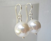 Single Pearl Earrings - Big Swarovski Pearl Dangle Earrings Drop Earrings Bridal Accesories Bridesmaids Maid Of Honor Gift Wedding Party