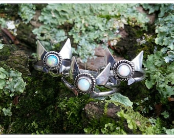 Legend of Zelda Navi Fairy Ring with Choice of Stone, Sterling Silver