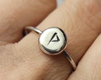 Wunjo Viking Rune Stacking Ring Sz 10 in Sterling Silver