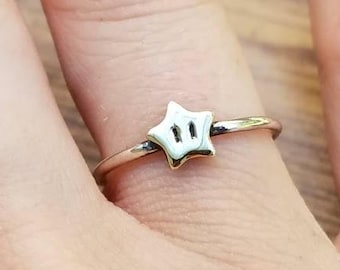 Super Invincibility Star Stacking Ring in Brass and Sterling Silver