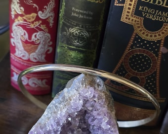 Heavy Choker Collar Solid Sterling Silver, Stackable Adjustable Necklace