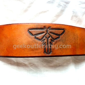 The Last of Us Leather Firefly Cuff Bracelet, Unisex image 4