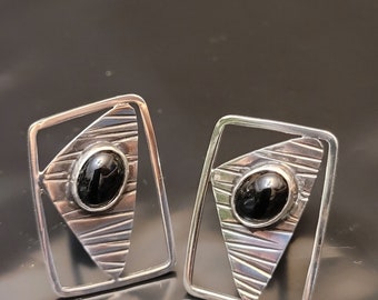Daredevil &quot;Fiskicuffs&quot; Sterling Silver and Onyx Cufflinks
