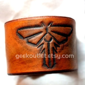 The Last of Us Leather Firefly Cuff Bracelet, Unisex image 3