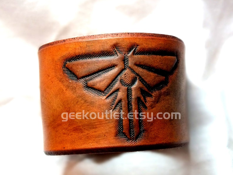 The Last of Us Leather Firefly Cuff Bracelet, Unisex image 3