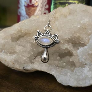 Made to Order -- Crest of the Sheikah -- Eye of Truth -- Sterling Silver and Moonstone Pendant