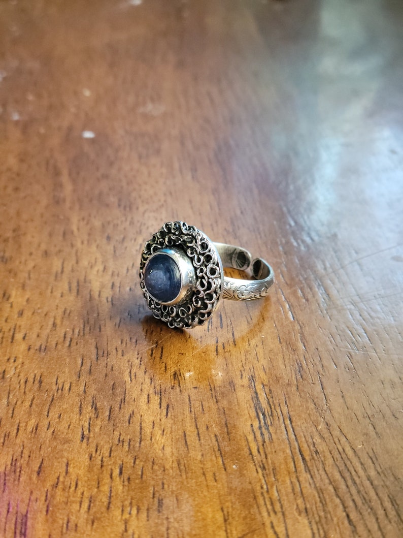 Ranni's Dark Moon Ring in Sterling Silver and Kyanite, Custom Sizing, Adjustable image 4