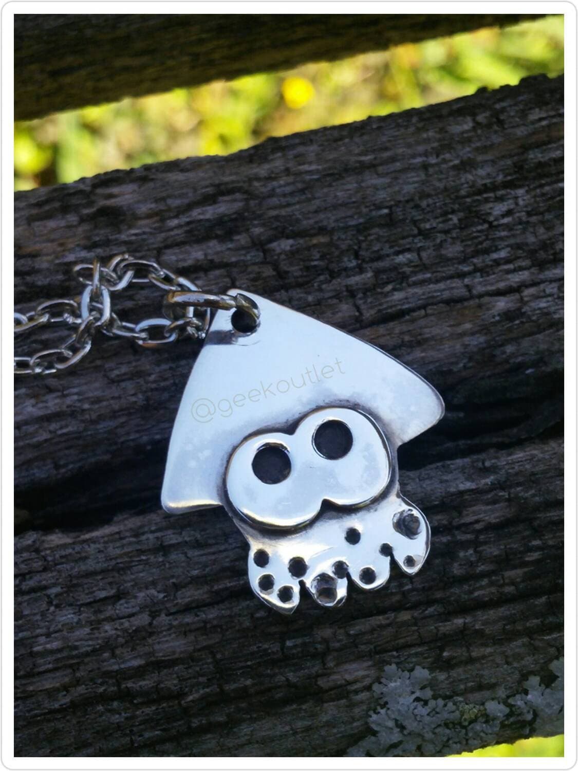Made to Order Inkling Squid Pendant Necklace in Sterling Silver