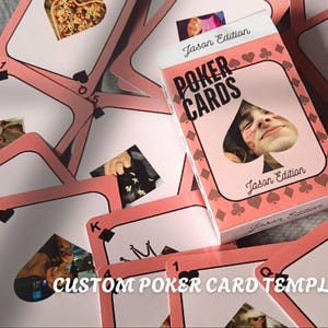 Custom Poker Cards template, Personalized Photo cards, Party Favors, Wedding Poker Cards, Photo Gift, Unique Photo Gift, Personalized Gift