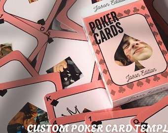 Custom Poker Cards template, Personalized Photo cards, Party Favors, Wedding Poker Cards, Photo Gift, Unique Photo Gift, Personalized Gift