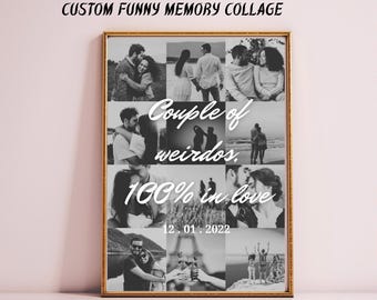 Custom Funny Anniversary Photo Collage: Unique Memory Text (Canva Template)