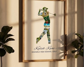 Golf Coach Team Gift Photo Collage Canva Template Sports Appreciation Gift Printable DIY Custom | Athlete Sports | Digital Download