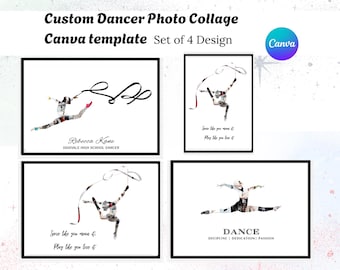 Dance Photo Collage Senior Night Graduation Gift Canva Template Dancer Student Printable Poster DIY Custom Template | Digital Download