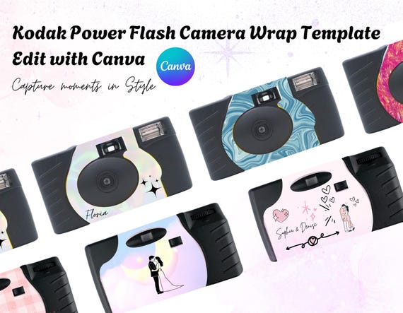 Kodak Power Flash Camera Wrap Template | Editable in Canva