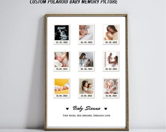Baby Milestone Photo Collage: Polaroid Template (Digital Download)