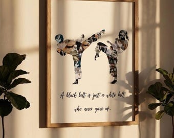 Karate Photo Collage Canva Template Martial Arts Gift Printable Senior Sensei Student Athlete Custom | Digital Download