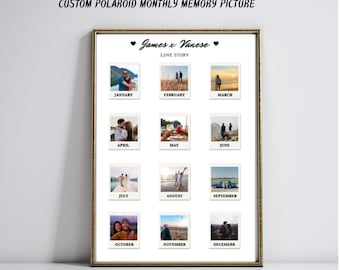 Valentine’s Photo Collage Template | Personalized Gift for Him | Editable in Canva | Custom Poster Design
