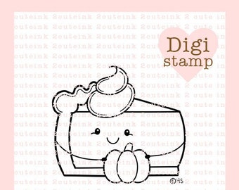 Pumpkin Pie Digital Stamp - Pumpkin Pie Stamp - Digital Thanksgiving Stamp - Pumpkin Pie digi - Pumpkin Pie Card Supply - Fall digital stamp